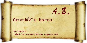 Arendás Barna névjegykártya